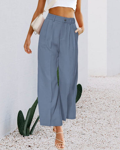 Ovelia - Elegant high-waist wide-leg trousers
