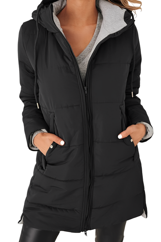 Yesenia - Stylish padded zipper jacket with hood