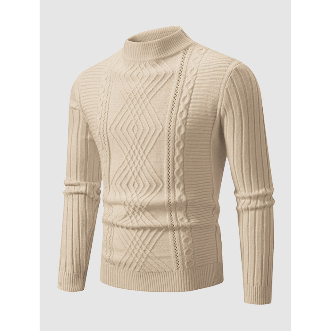 Oisin | Elegant Long Sleeve Knit Sweater for Men | Comfortable, Versatile, Timeless