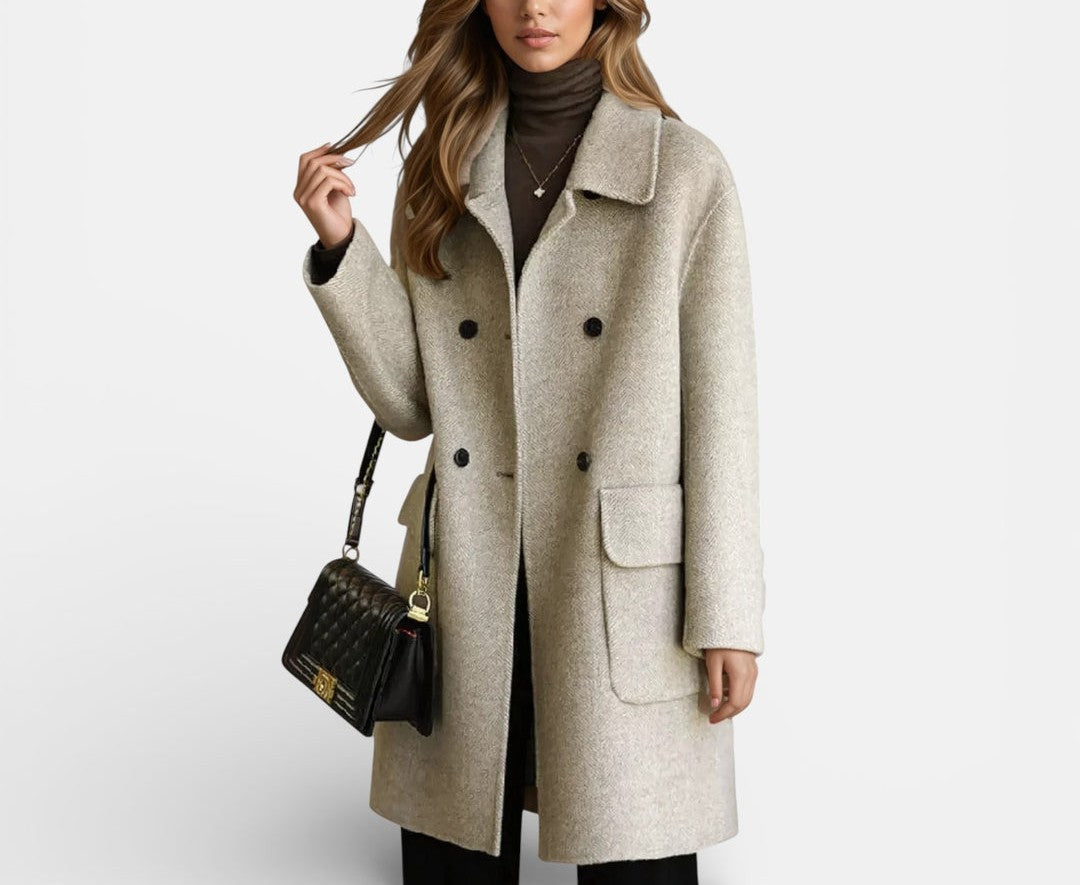 Lorayne - Elegant warm cashmere long coat
