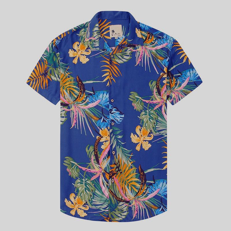 Liam | Trendy Tropical Print Short-Sleeve Shirt for Men | Lightweight, Breathable, Stylish