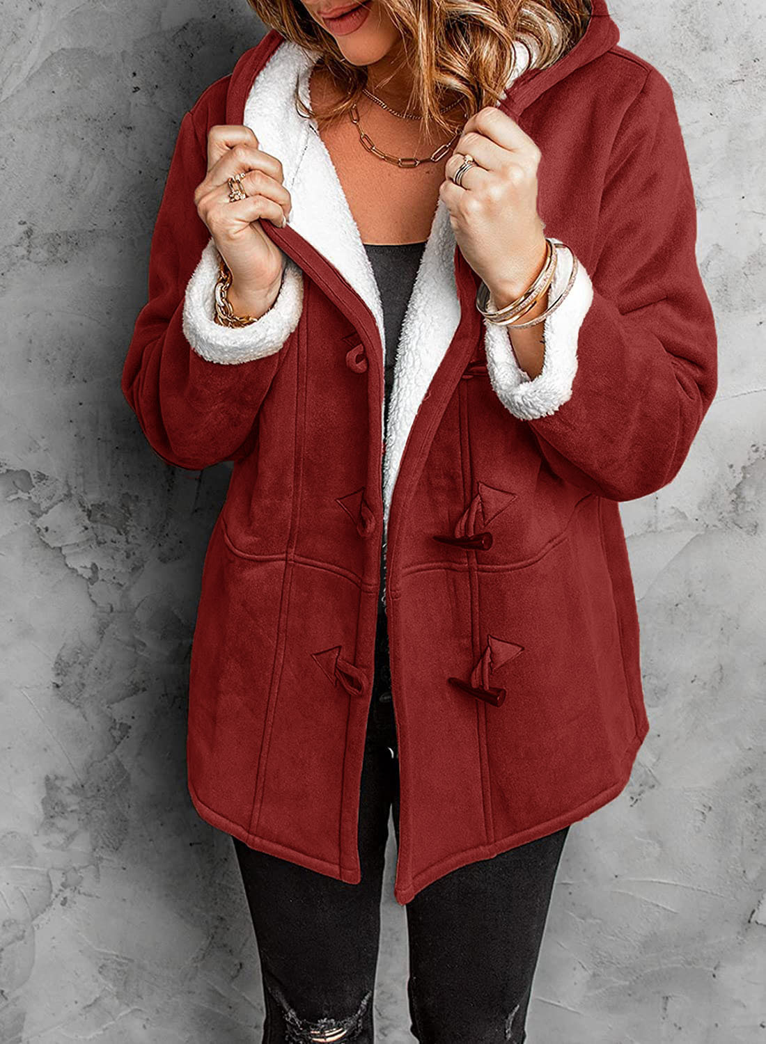 Saphira - Casual Warm Fleece Hooded Jacket