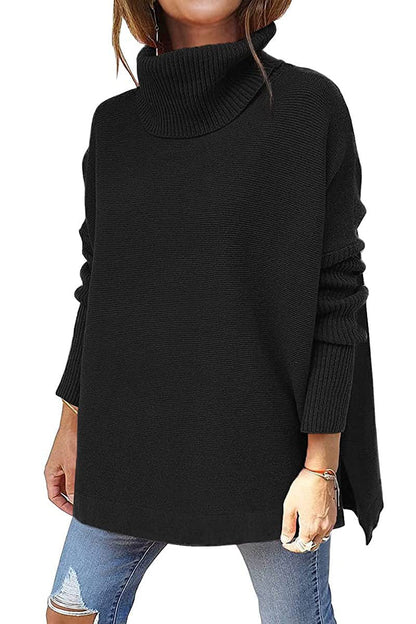 Tilly - Stylish loose turtleneck knitted sweater