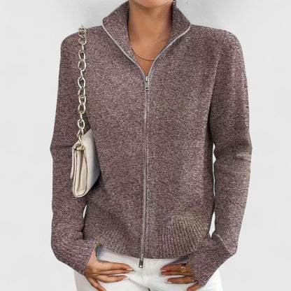 Nomi - Stylish warm knitted zip-up cardigan
