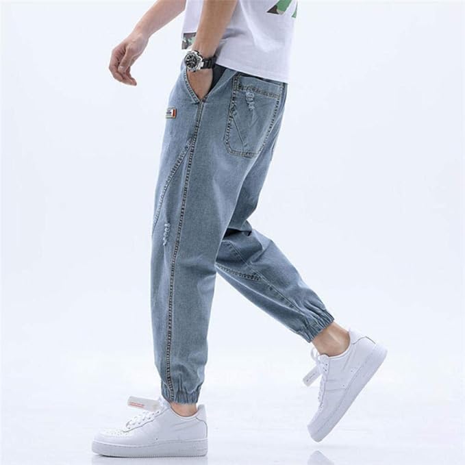 Men's Denim Joggers | Baggy, Drawstring Fit