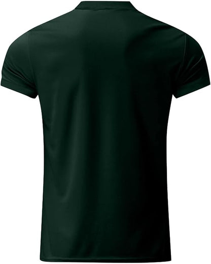 Men's Slim Fit Polo Shirt | Zipper Neck, Short Sleeve