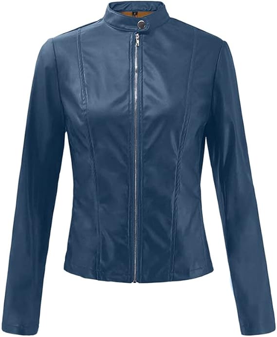 Women's Lightweight Moto Jacket | Faux Leather, Slim Fit