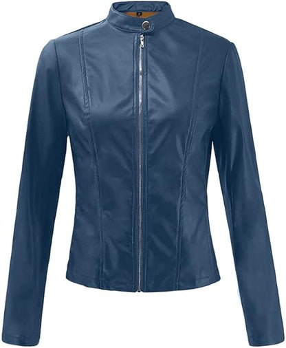 Women's Lightweight Moto Jacket | Faux Leather, Slim Fit