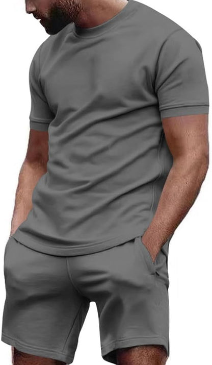 Men's Casual Two Piece Set | Basic, Shorts & T-Shirt