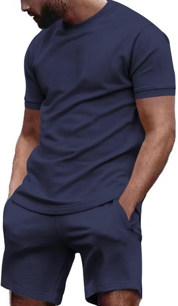 Men's Casual Two Piece Set | Basic, Shorts & T-Shirt