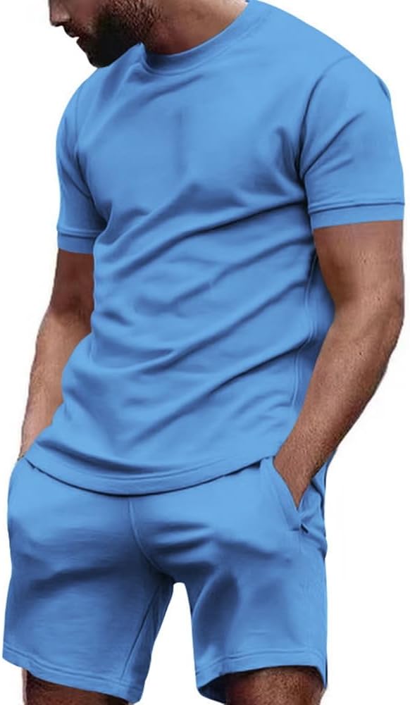 Men's Casual Two Piece Set | Basic, Shorts & T-Shirt