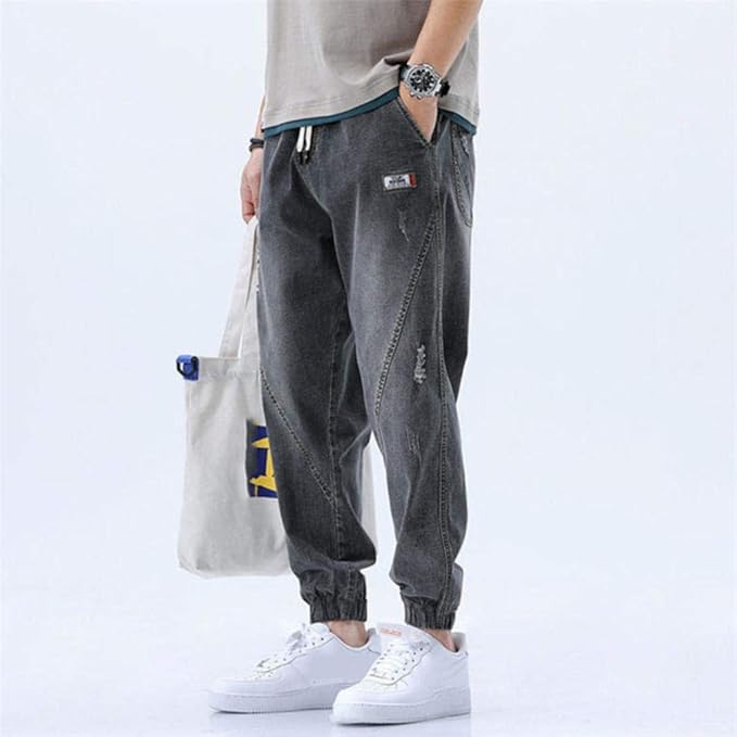 Men's Denim Joggers | Baggy, Drawstring Fit