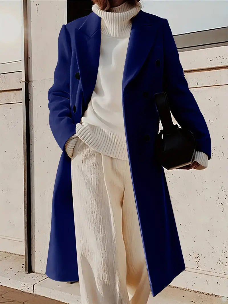 Nathaly - Elegant double breasted long coat