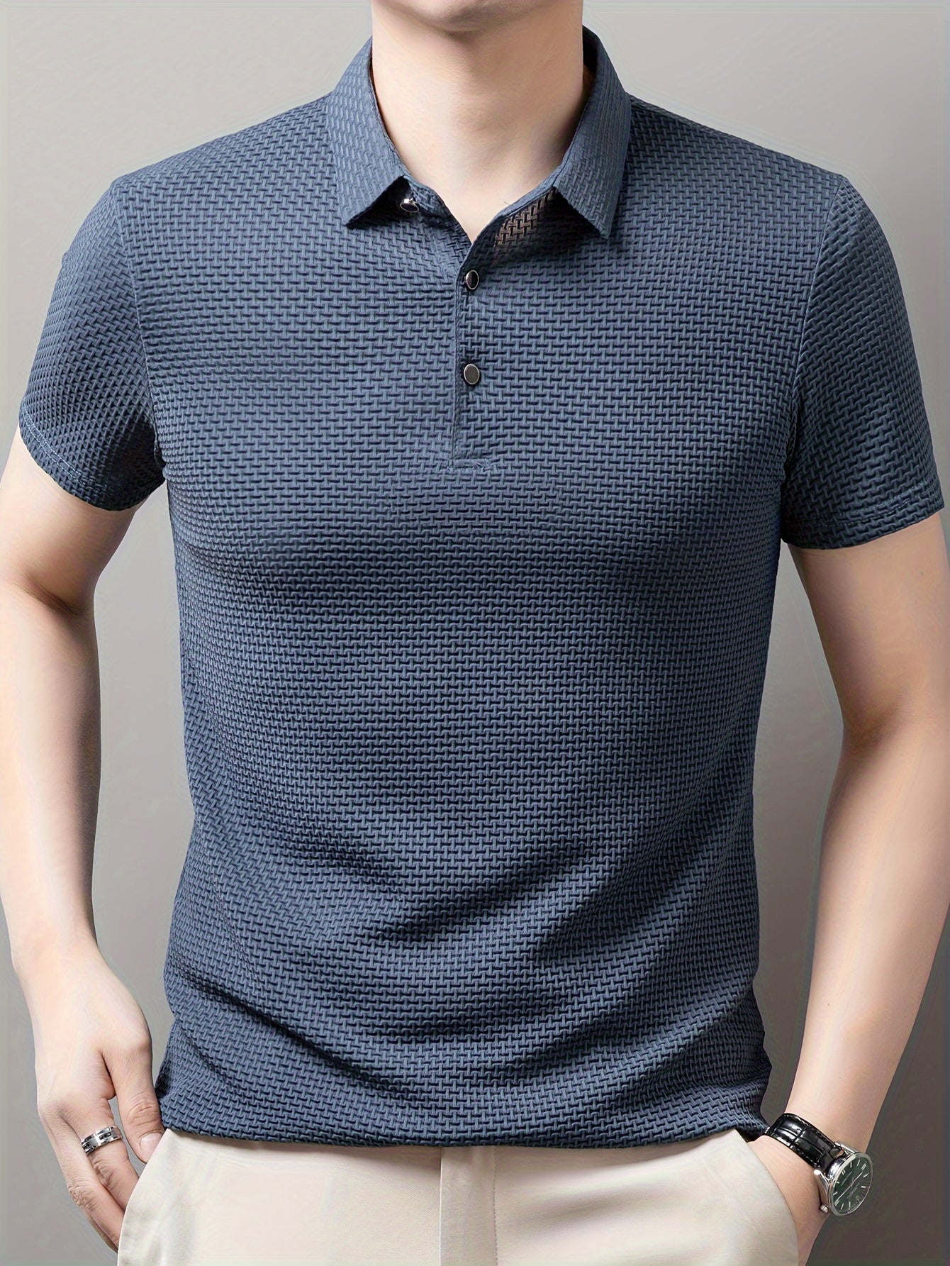 Donnelly | Men's Short Sleeve Polo Shirt | Stylish, Comfortable, Geometric Design