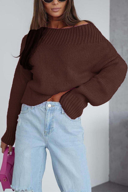 Jilian - Loose round neck knitted crop sweater