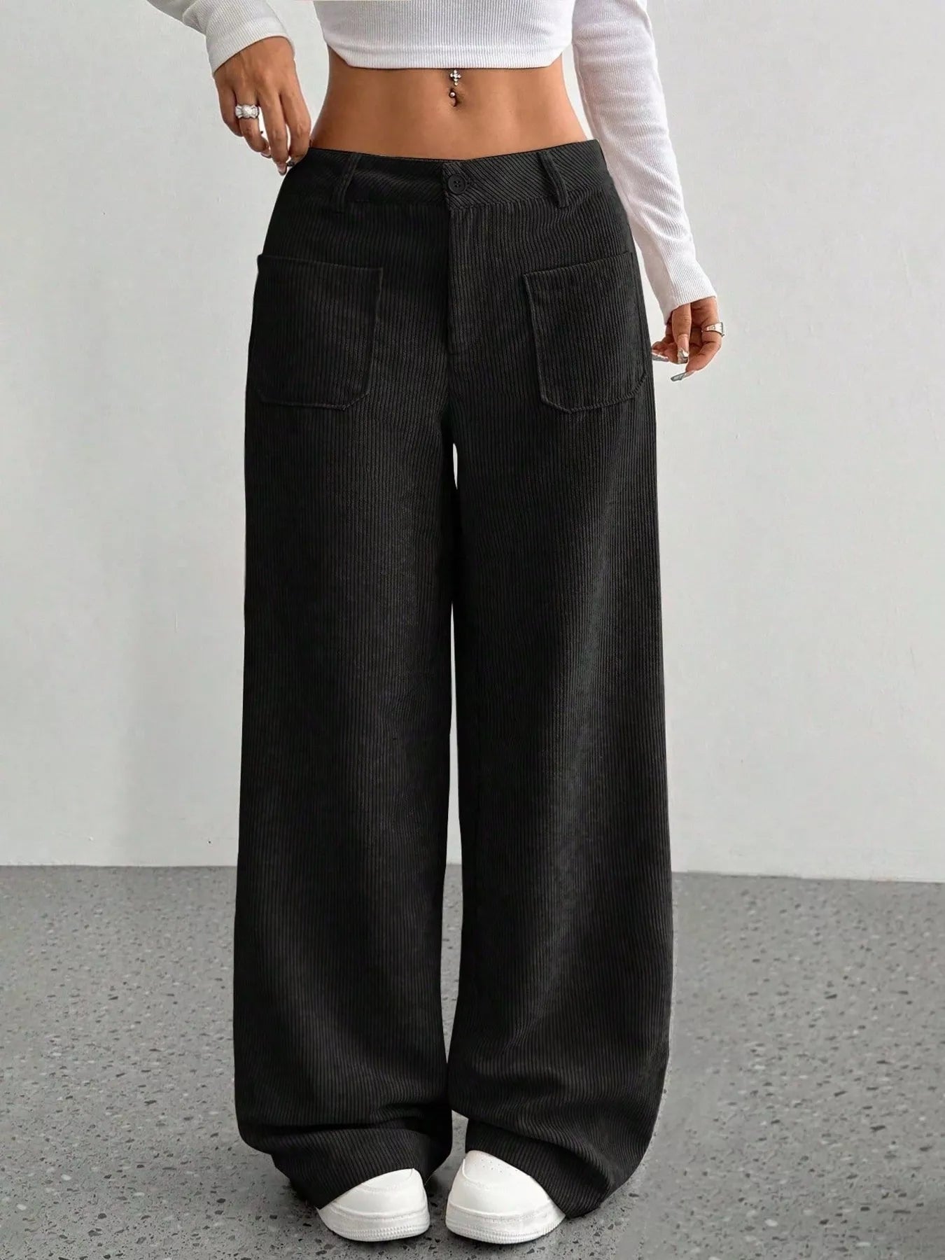 Maisy - Elegant Wide-Leg Corduroy Trousers