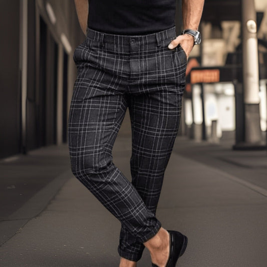 Derry | Elegant Checked Men's Trousers | Comfortable, Tailored Fit, Versatile Style