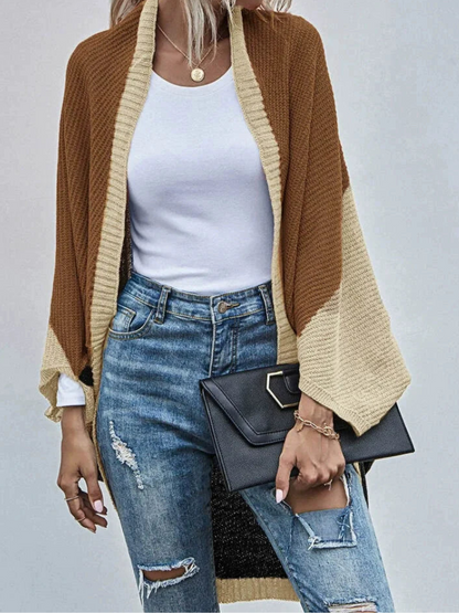 Ricca - Casual Oversized Knitted Cardigan with Batwing Sleeves