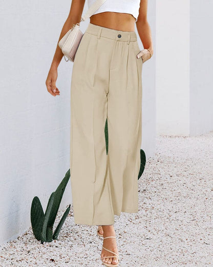 Ovelia - Elegant high-waist wide-leg trousers