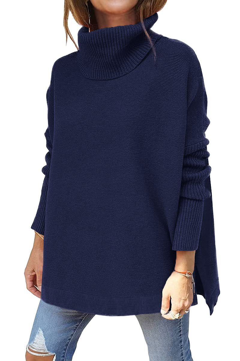 Tilly - Stylish loose turtleneck knitted sweater