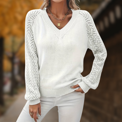 Naomie - Casual Elegant V-Neck Sweater