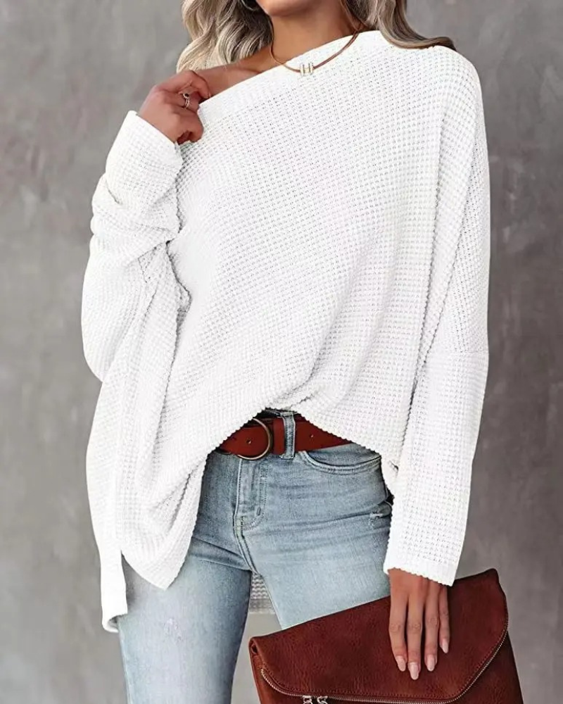 Madalyn - Loose knit off-shoulder jumper