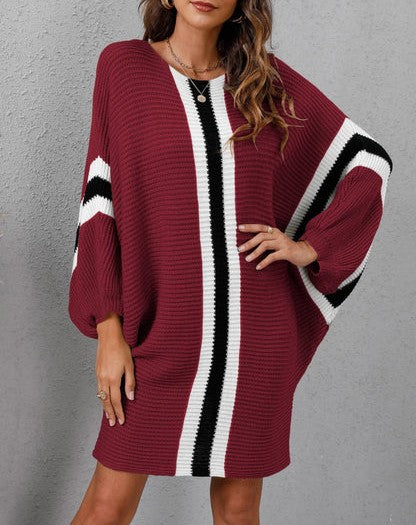 Celestine - Elegant ribbed knitted loose sweater dress