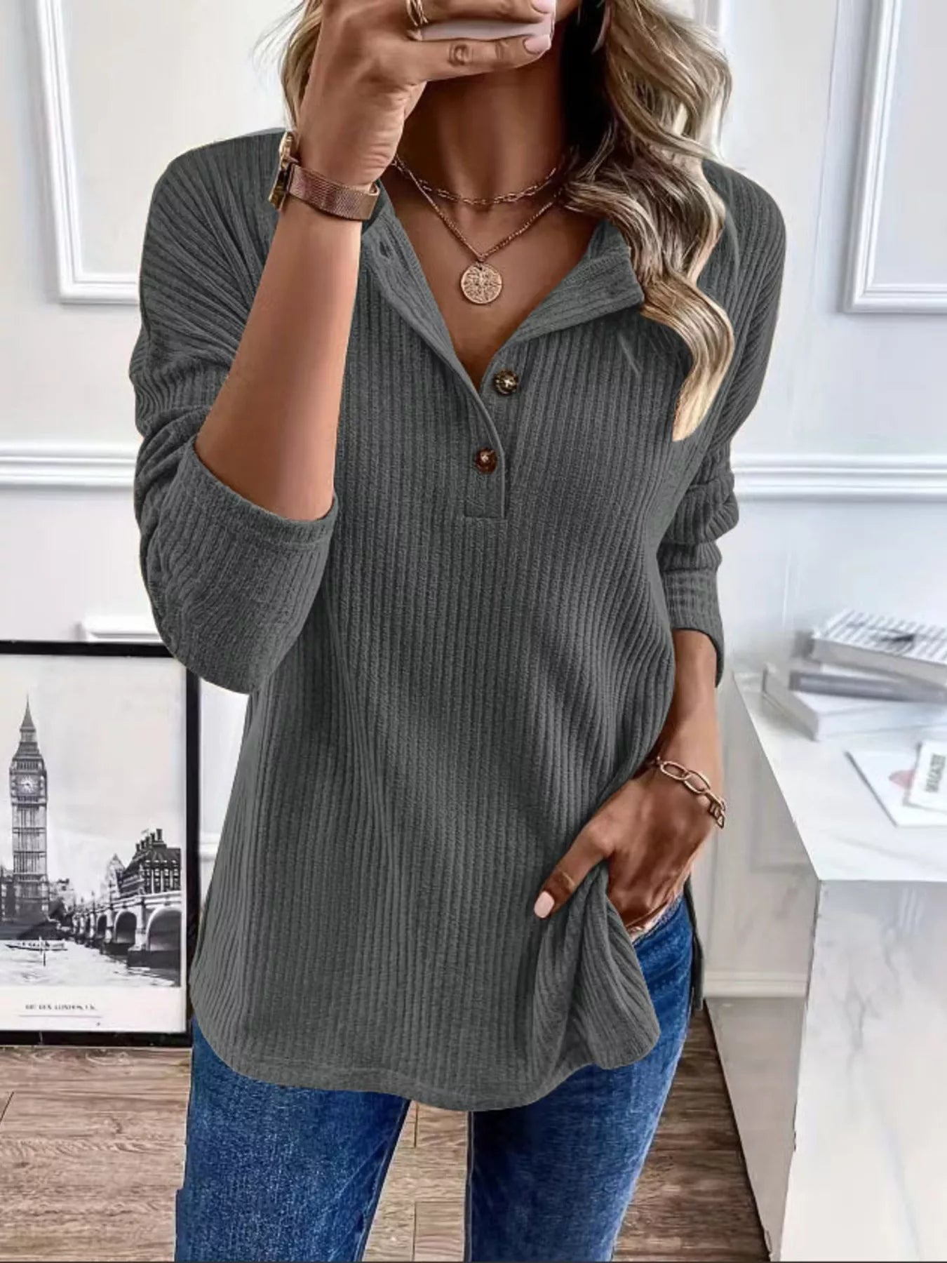 Yona - Casual dropped shoulder sweatshirt