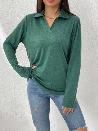 Aurelia - Casual long sleeve polo sweatshirt
