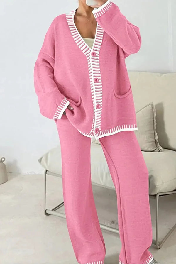 Vannessa - Stylish loose warm cardigan and pants set