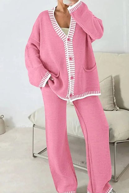 Vannessa - Stylish loose warm cardigan and pants set