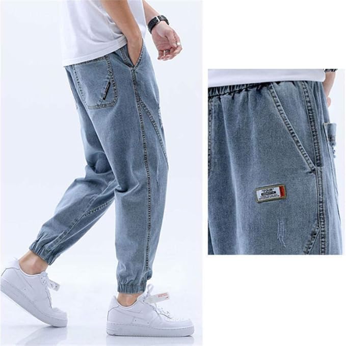 Men's Denim Joggers | Baggy, Drawstring Fit