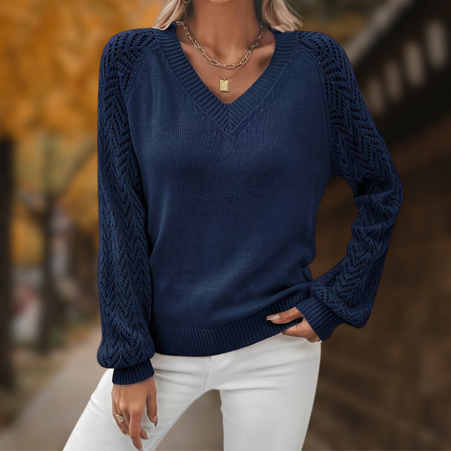 Naomie - Casual Elegant V-Neck Sweater