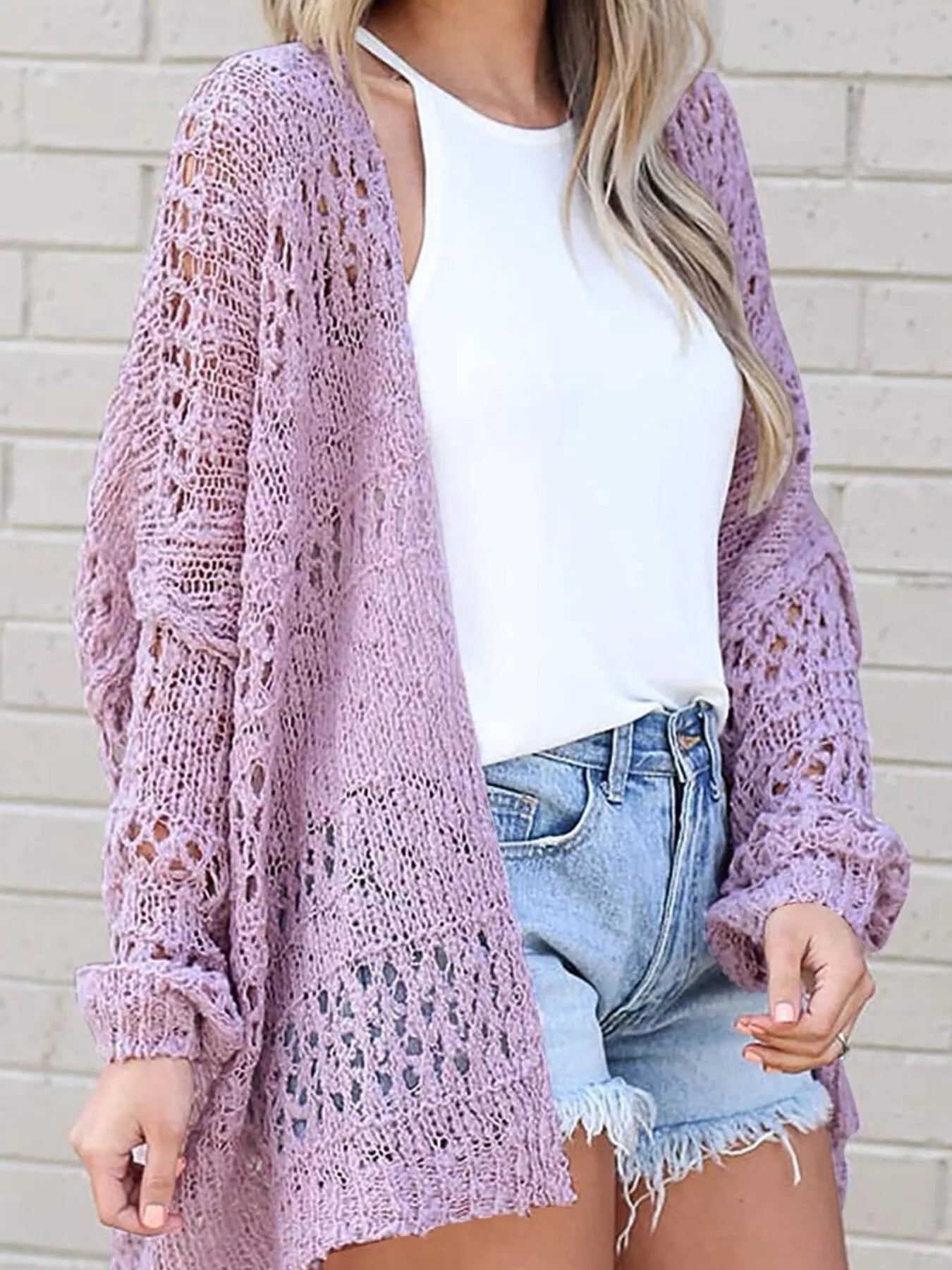 Lyra -  Stylish loose knitted open front cardigan