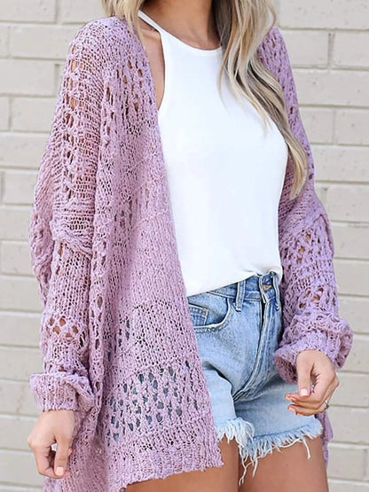 Lyra -  Stylish loose knitted open front cardigan
