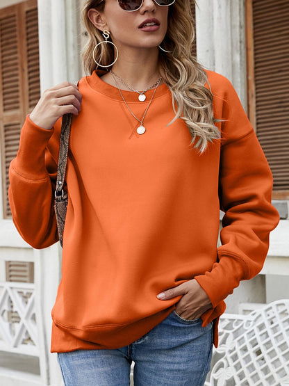 Palmina - Casual loose side slit sweatshirt