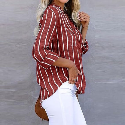 Women’s Casual Summer Shirt | Long Sleeve, Striped