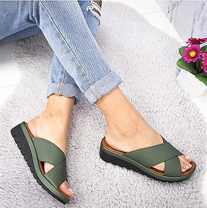 Women's Summer Slip-On Sandals | Criss-Cross, Open Toe
