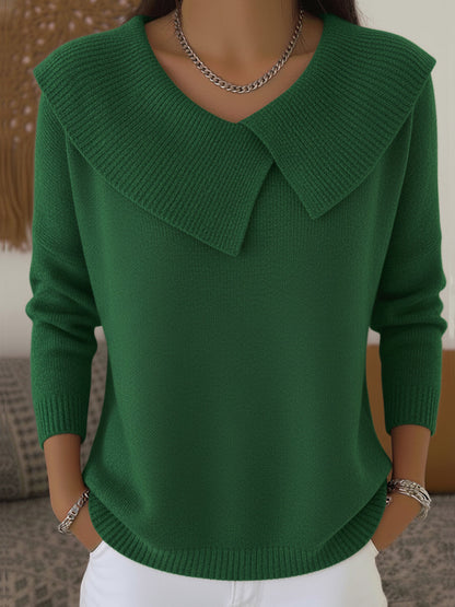 Jannessa - Elegant stylish collar knitted sweater