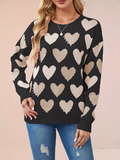 Valkyrie - Cozy heart pattern warm sweater