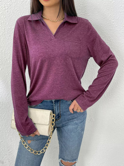 Aurelia - Casual long sleeve polo sweatshirt