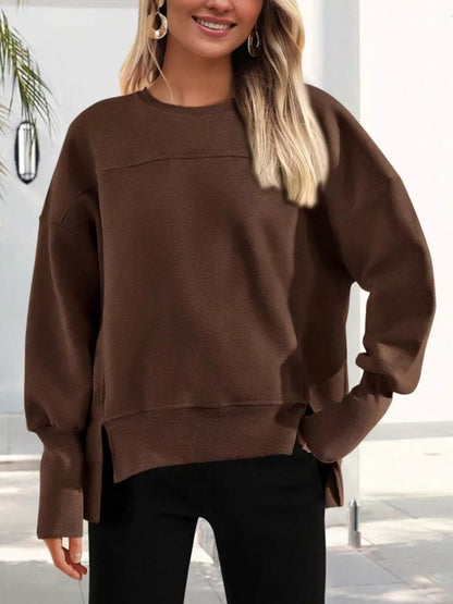 Makhaila - Casual Loose Jumper with Side Slit