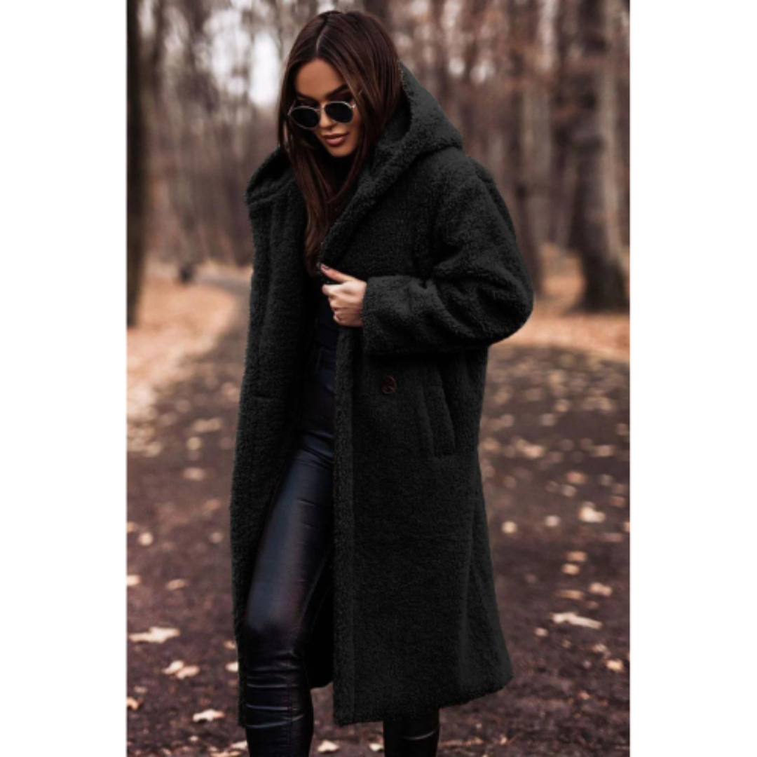 Aisling | Women's Elegant Long Hooded Coat | Warm, Stylish, Versatile Comfort