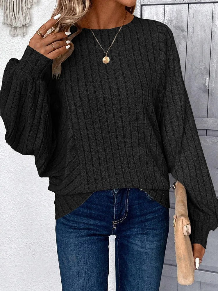 Alessa - Cozy knit balloon sleeves sweater