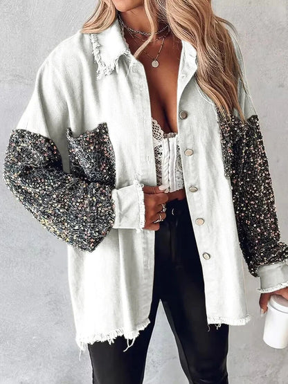 Kataleya - Stylish denim jacket with contrast sequins