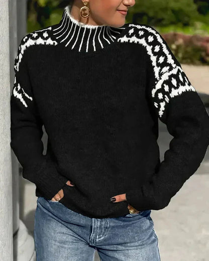 Alayah - Stylish warm turtleneck knitted sweater
