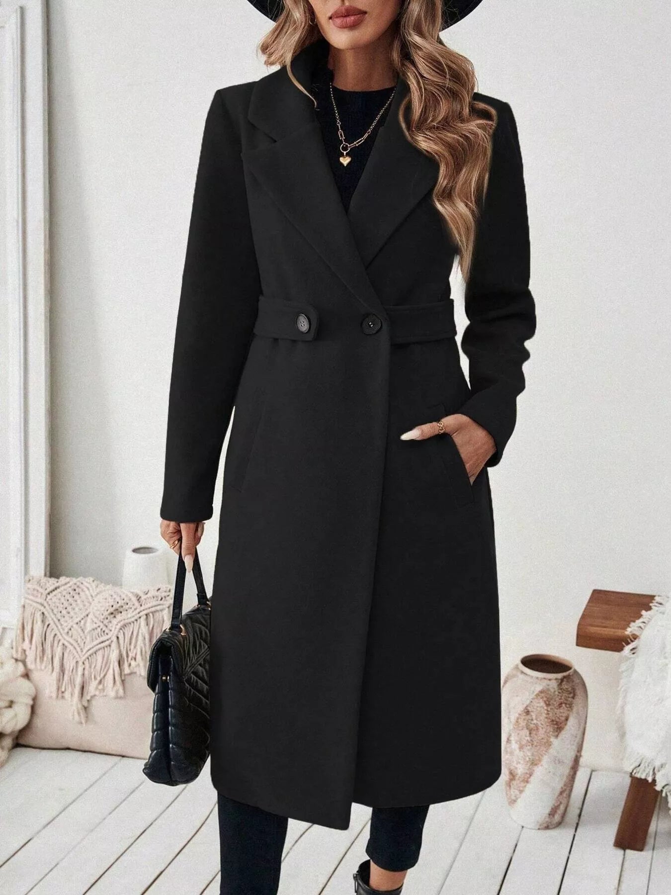 Taleah - Elegant one-button long trenchcoat
