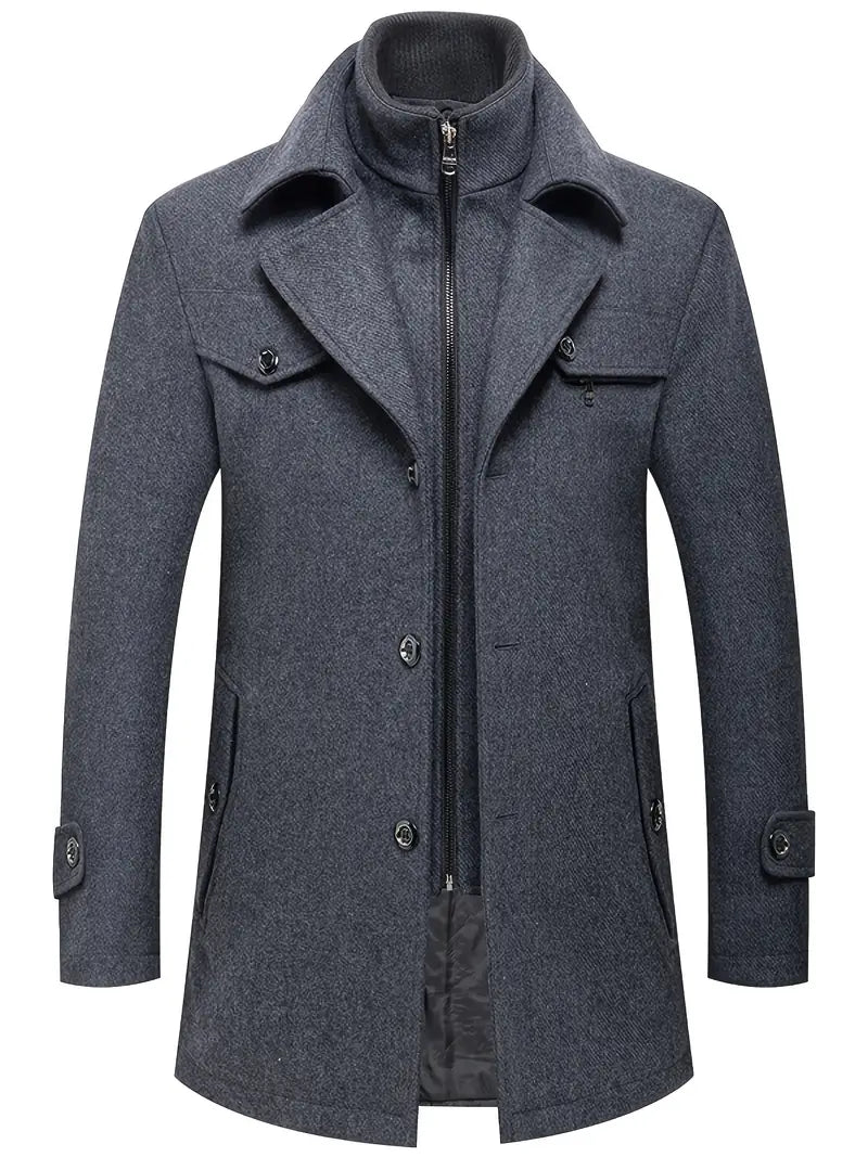 Finnian | Men's Elegant Long Winter Overcoat | Warm, Stylish, Durable Design