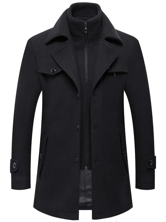 Finnian | Men's Elegant Long Winter Overcoat | Warm, Stylish, Durable Design