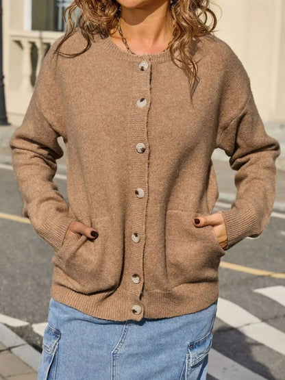 Elle - Casual button-down knit cardigan